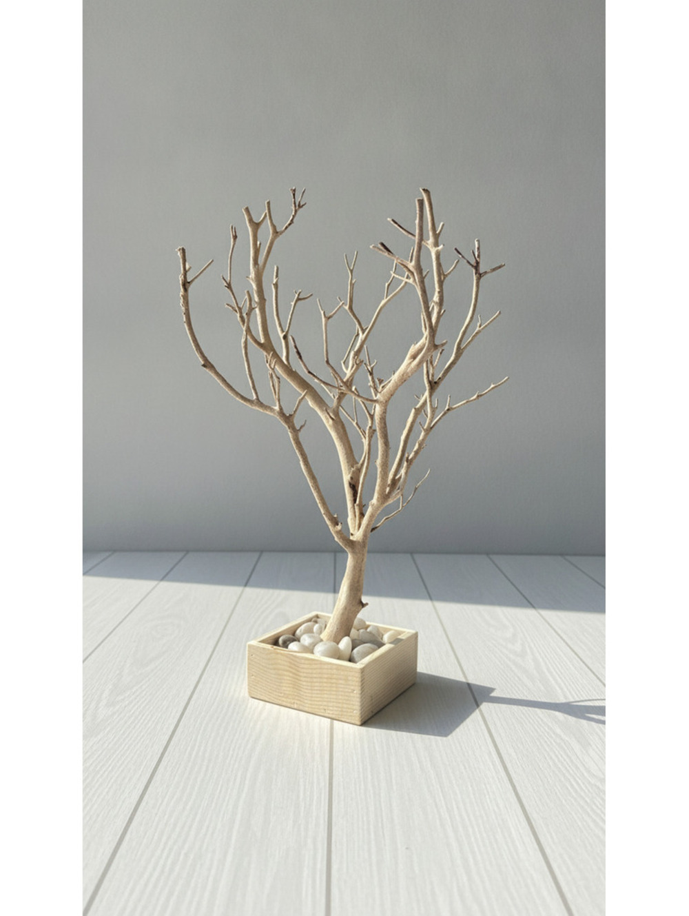 Large Decorative Minimalist Manzanita Branch Tree with Pebble Base - Picture 7 of 11